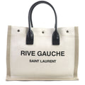 Saint Laurent Rive Gauche Canvas Leather Tote Bag