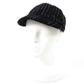 Chanel 23P Tweed Casquette Hat Black Silver M
