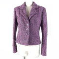 Chanel Tweed Jacket Purple 36 Women