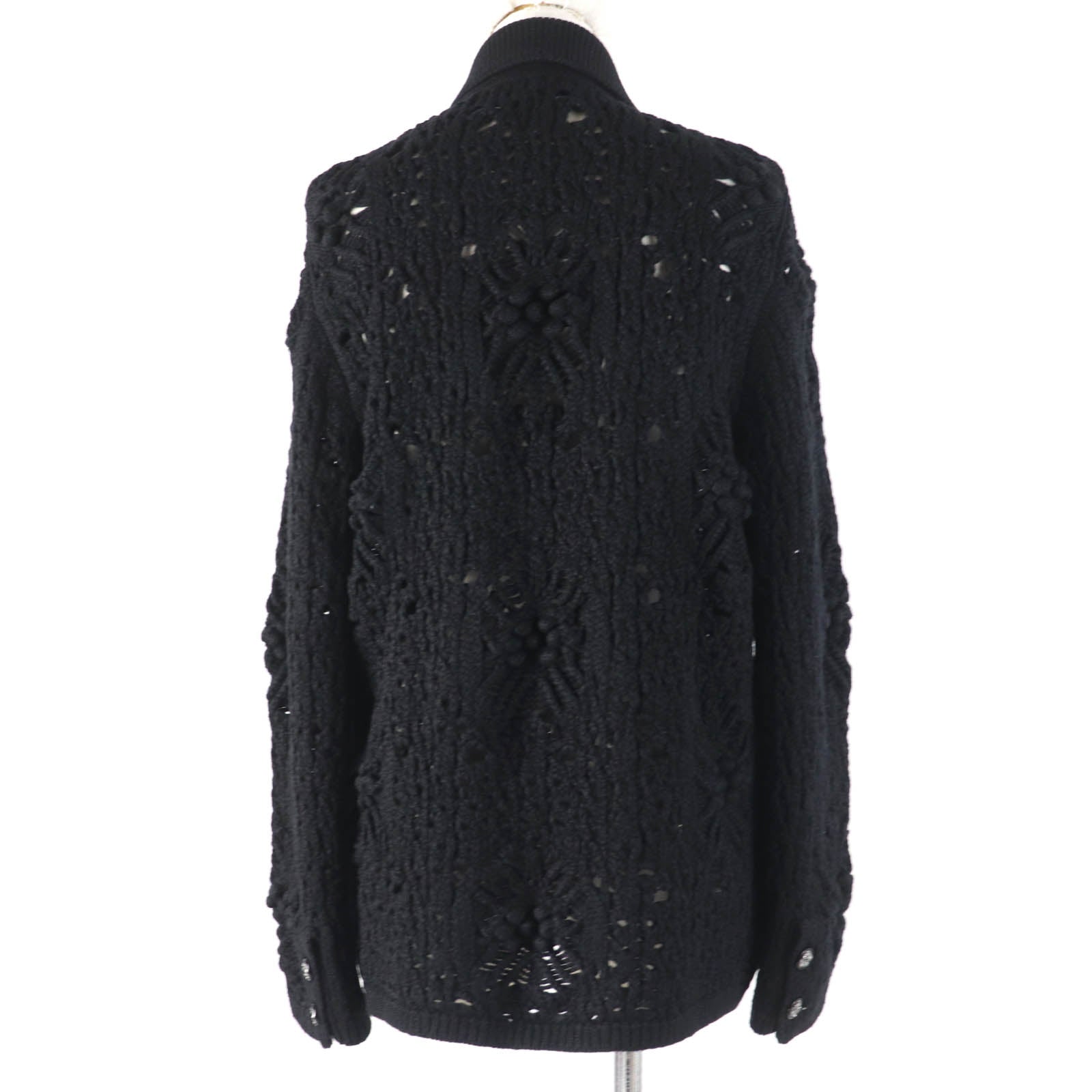 Chanel Cashmere Cardigan COCO Mark Button Black