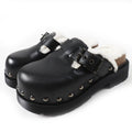 Christian Dior Diorquake Sabo Leather Mouton Sandals