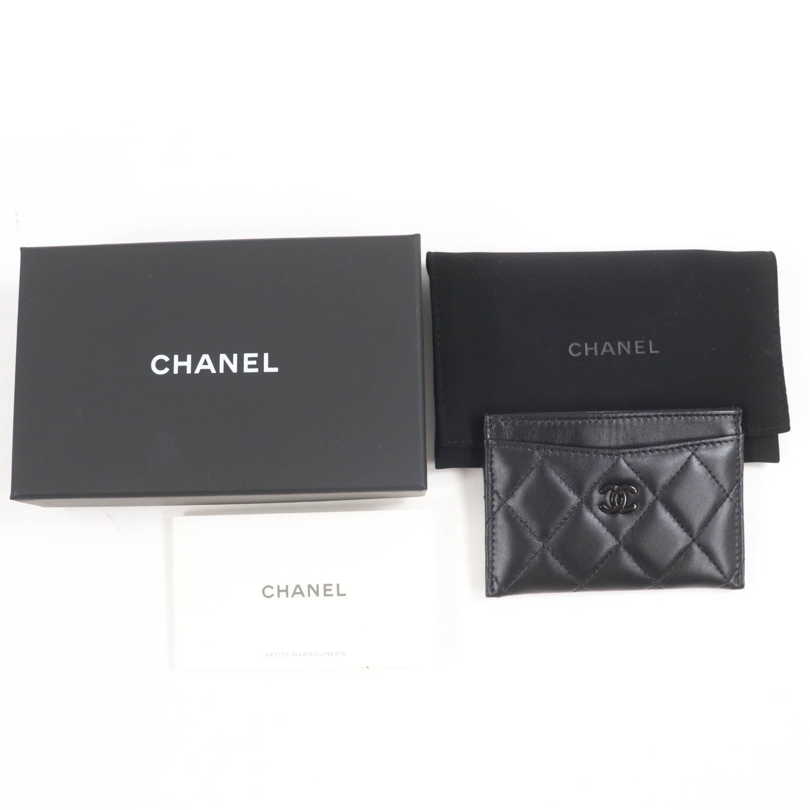 Chanel Card Case Matrasse COCO Mark Lambskin Card Case