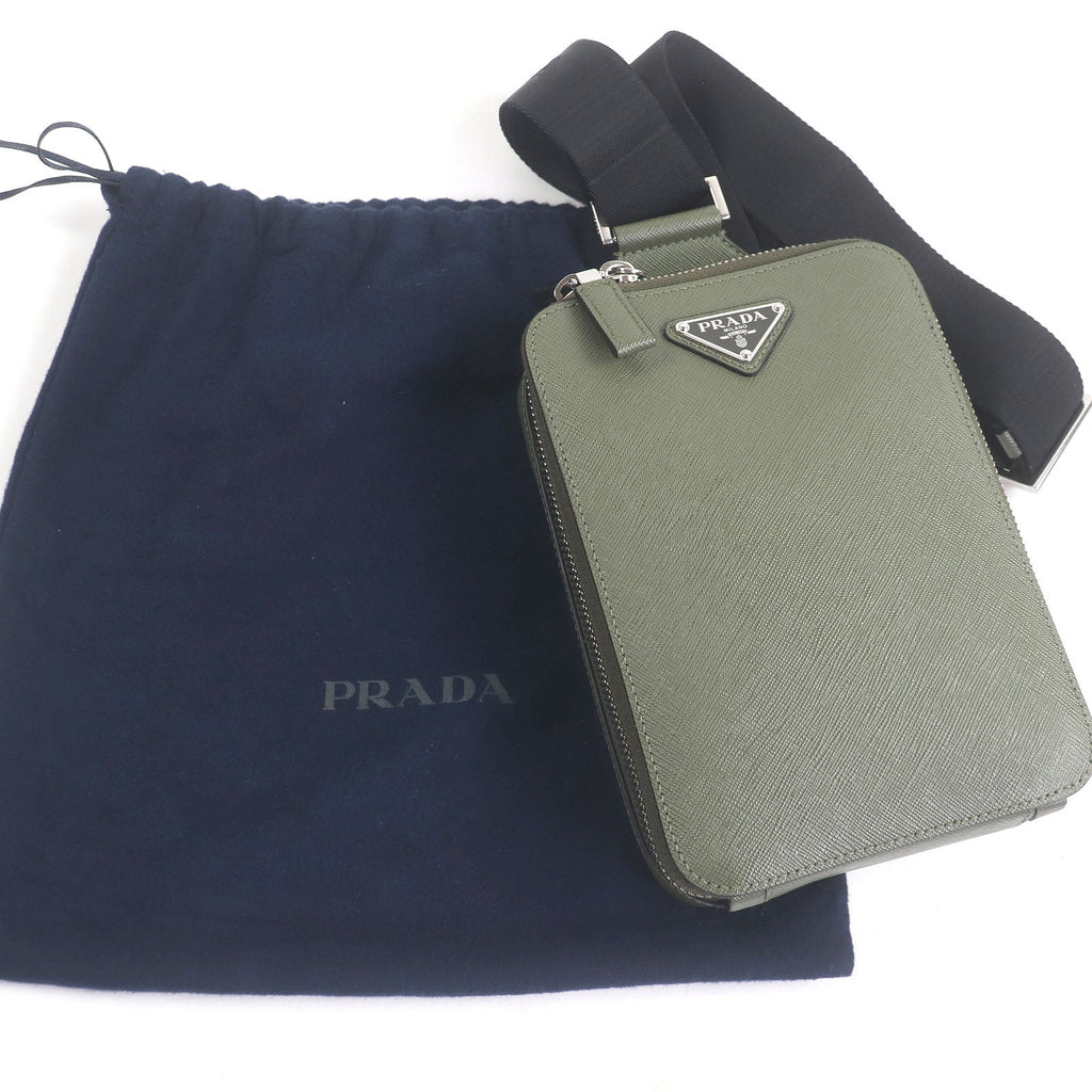 Prada Brick Triangle Logo Shoulder Bag