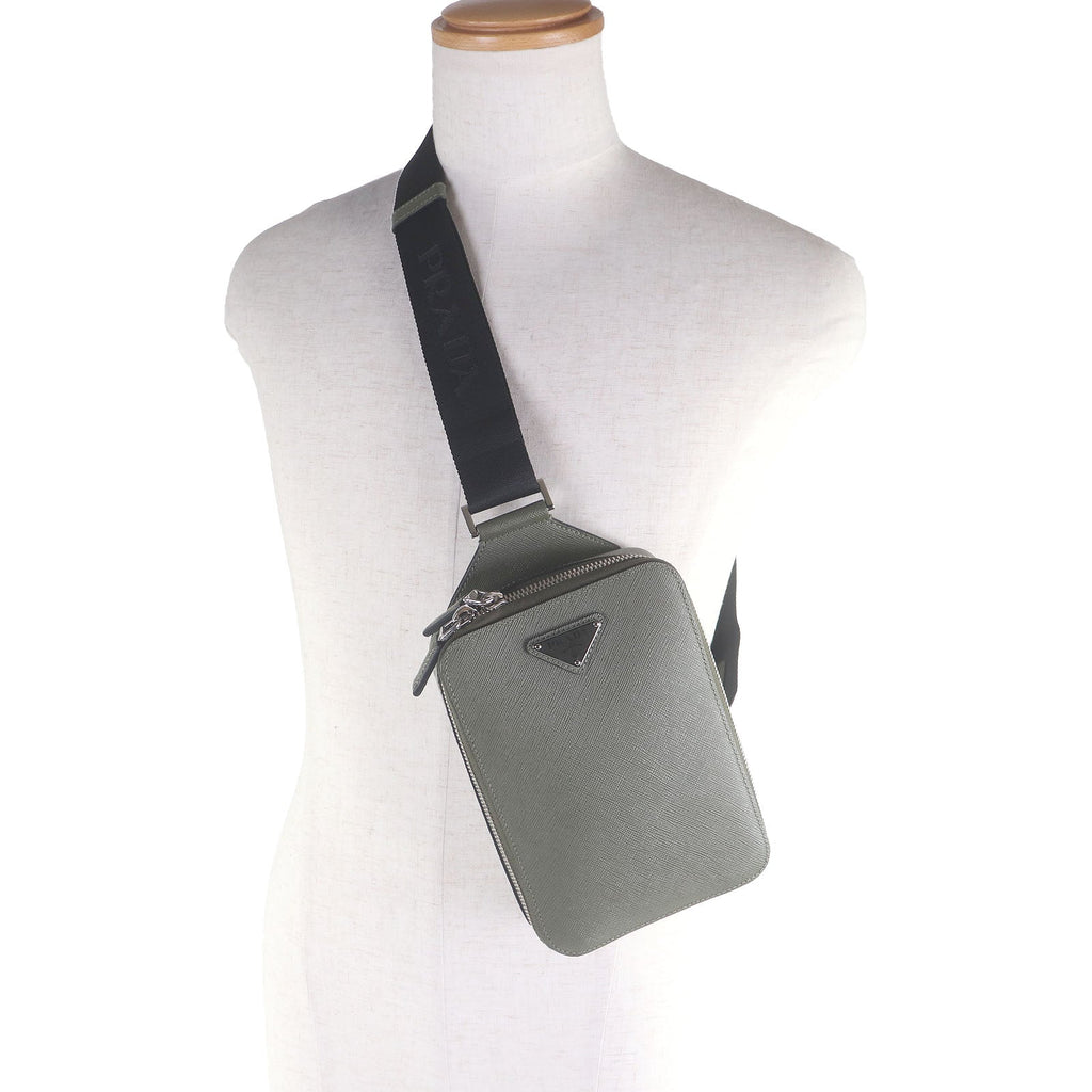 Prada Brick Triangle Logo Shoulder Bag
