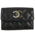 CHANEL COCO Mark Matelasse Caviar Wallet