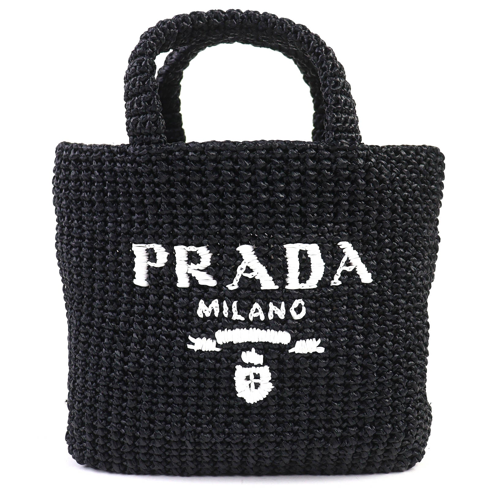 Prada 1BG422 Raffia Tote Bag