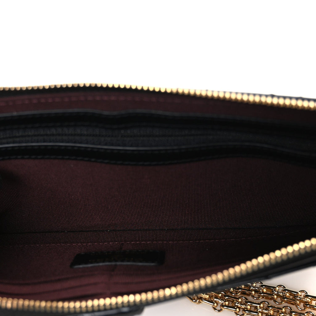 Aged Calfskin Quilted 2.55 Reissue Pouch With Chain Handle Black