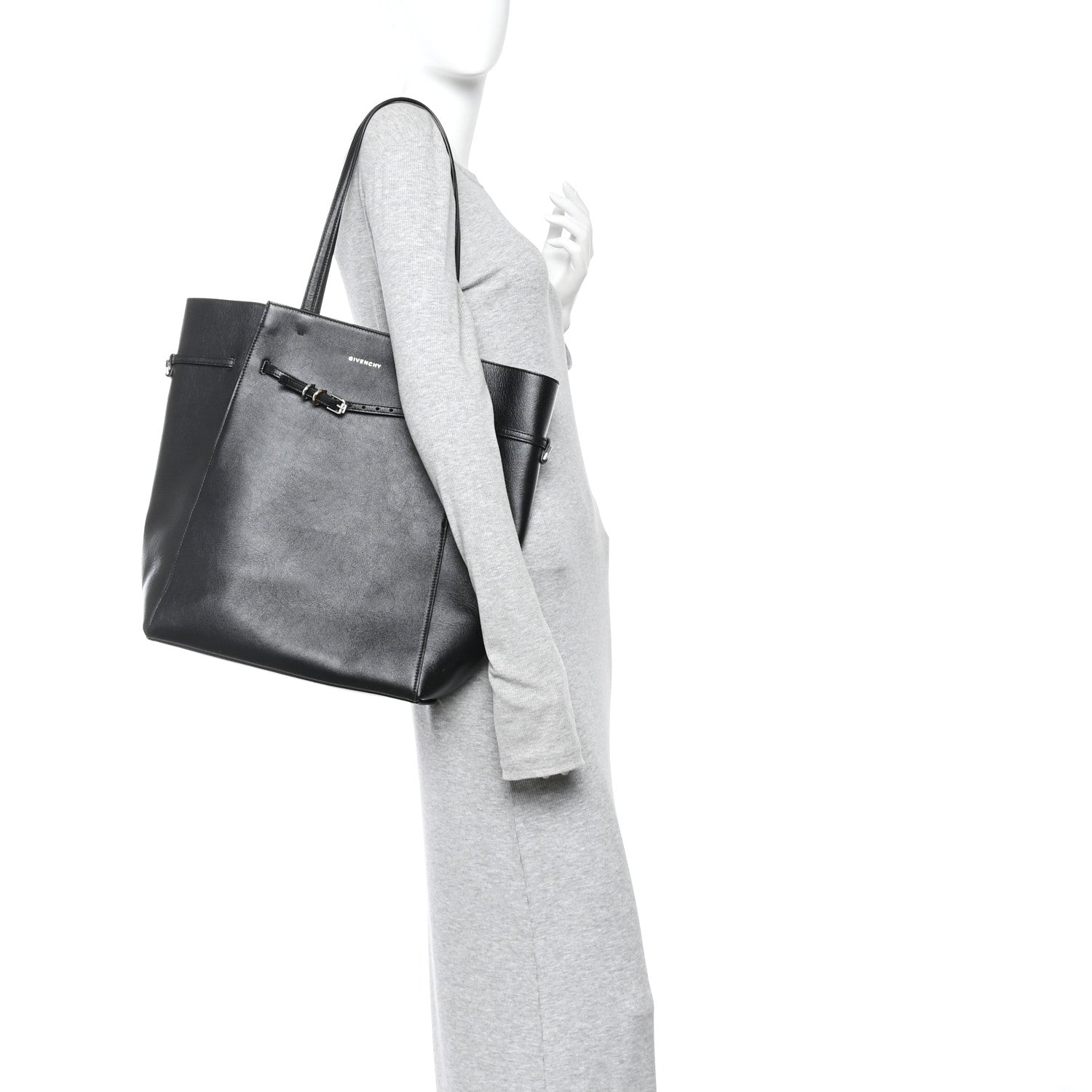Calfskin Voyou Medium North South Tote Black
