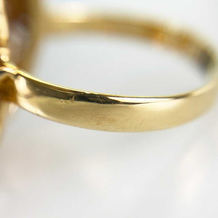 Ring Yellow gold Platinum Blue Topaz