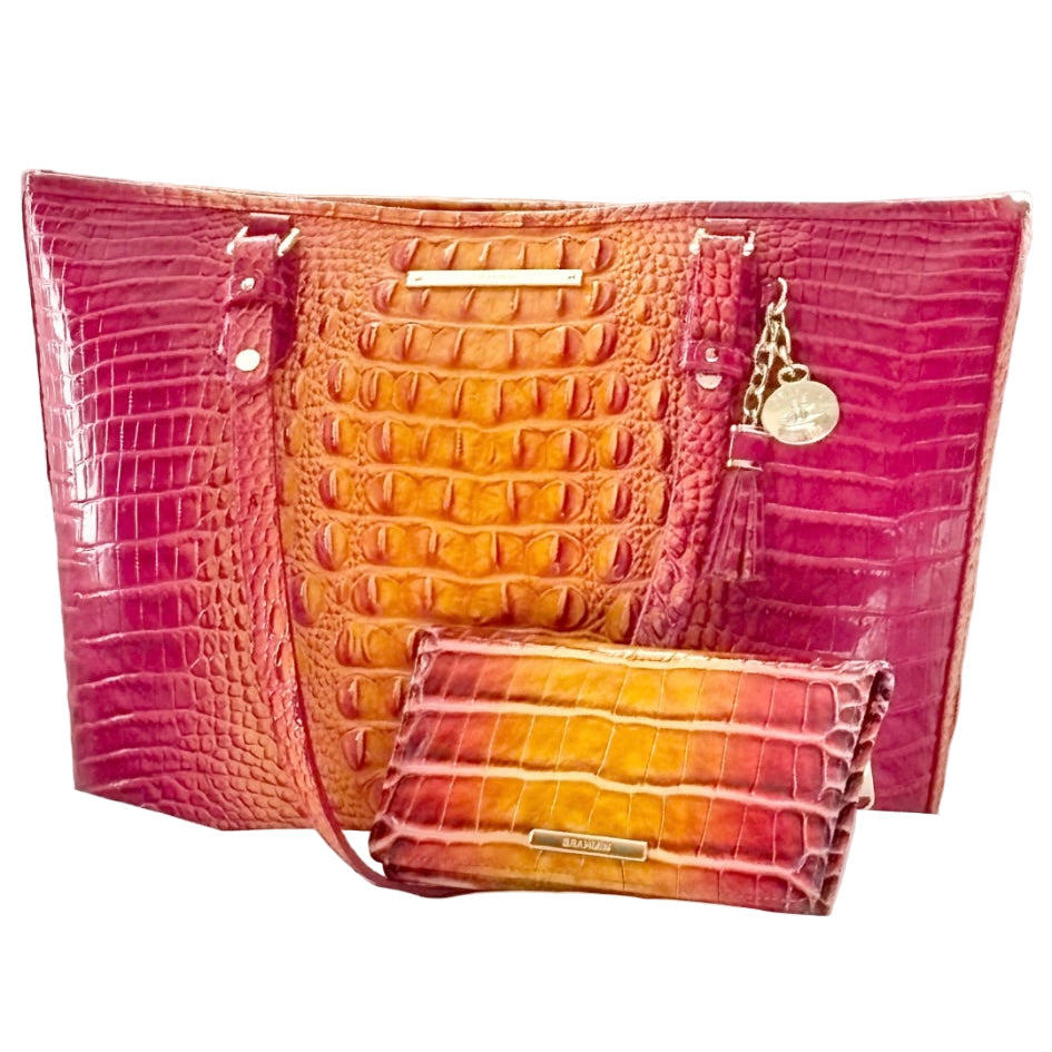 BRAHMIN MEDIUM ASHER PASSION FRUIT Tote Shoulder Bag NWOT