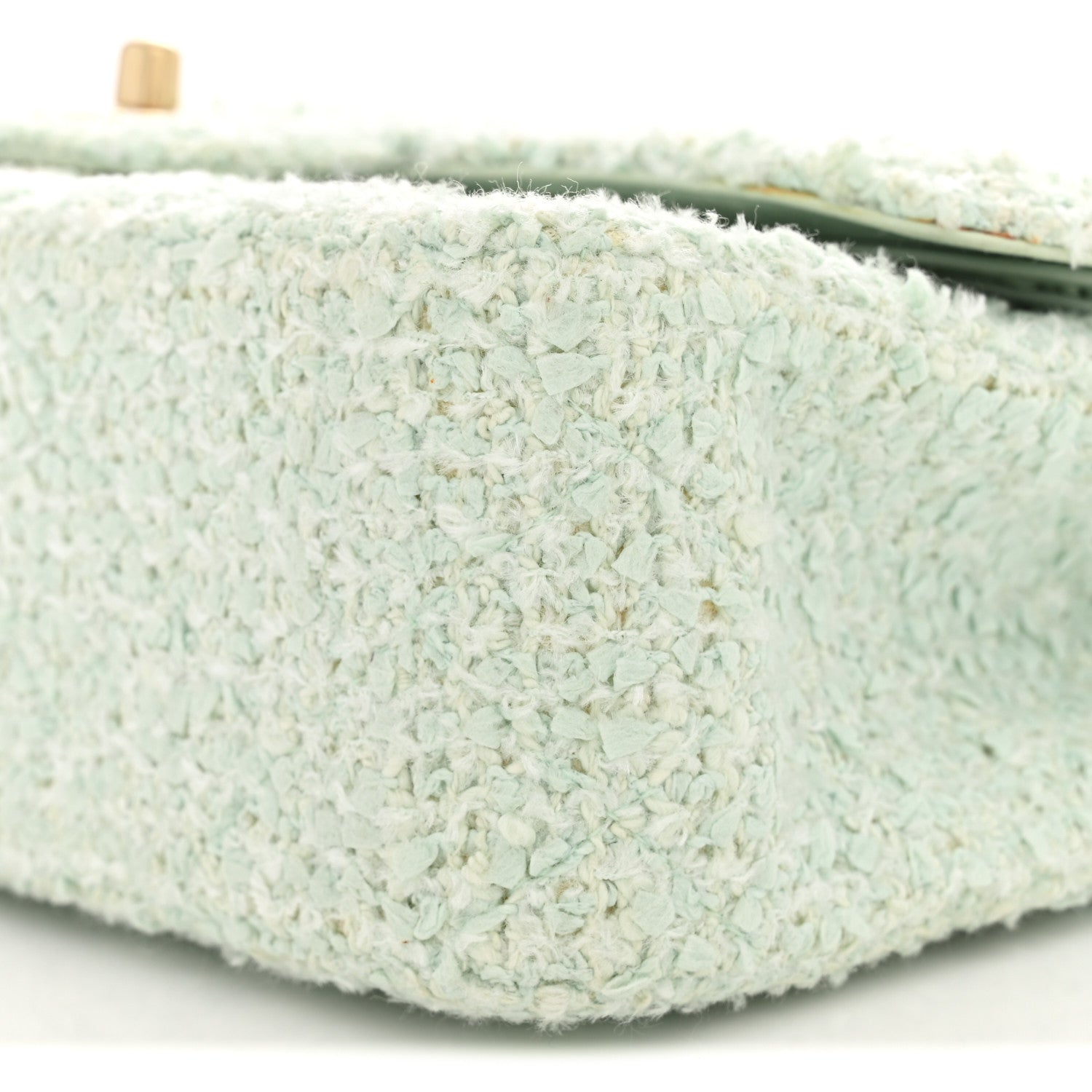 Tweed Medium Double Flap Light Turquoise