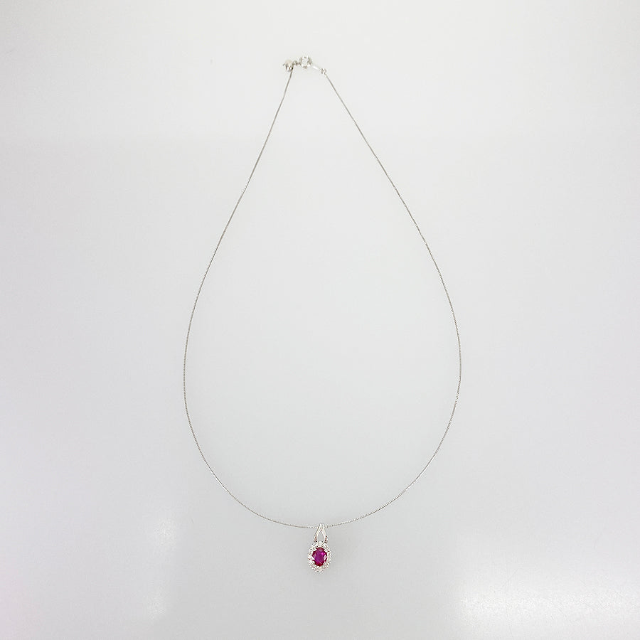 Necklace Platinum Platinum Ruby