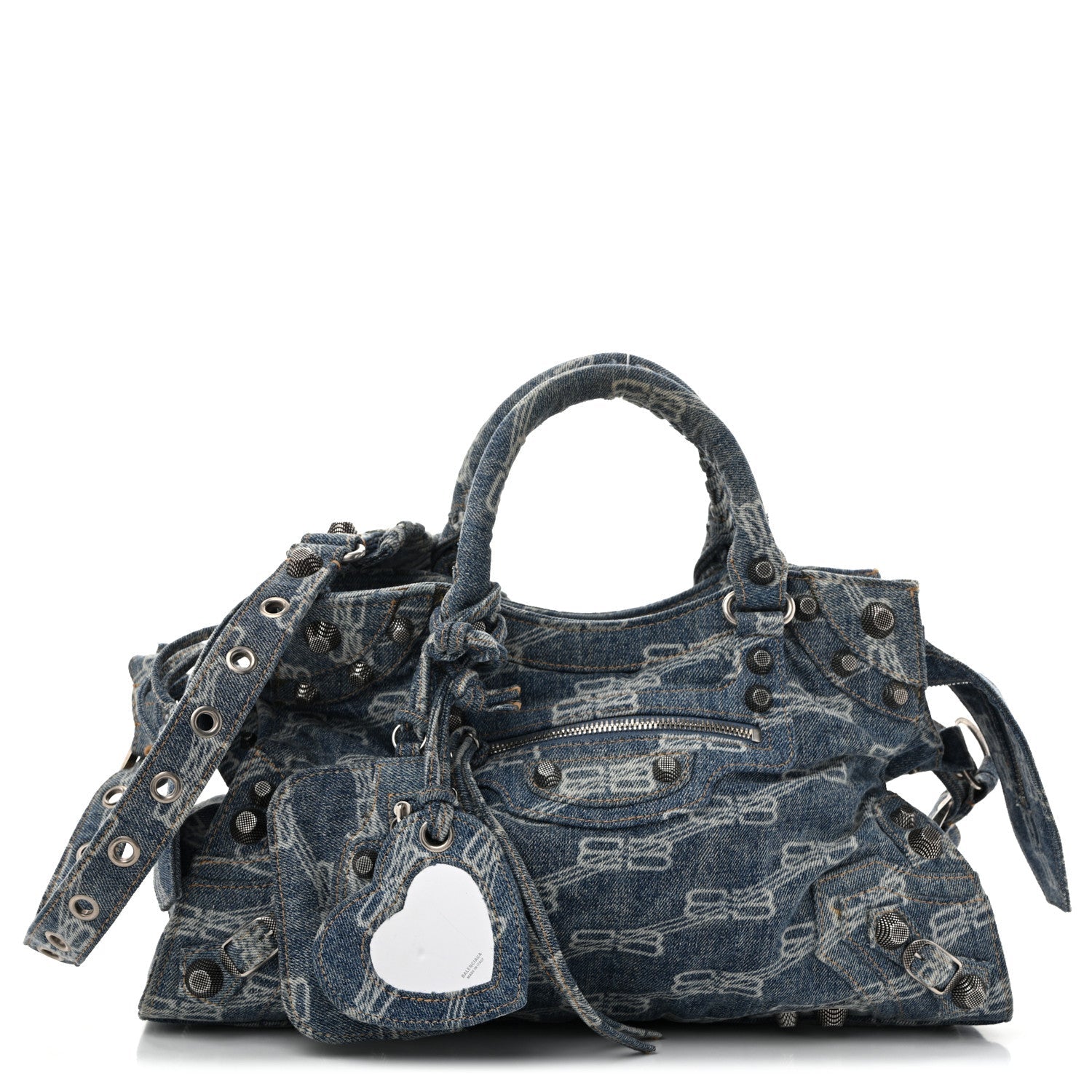 Denim BB Monogram Neo Cagole City Handbag Blue