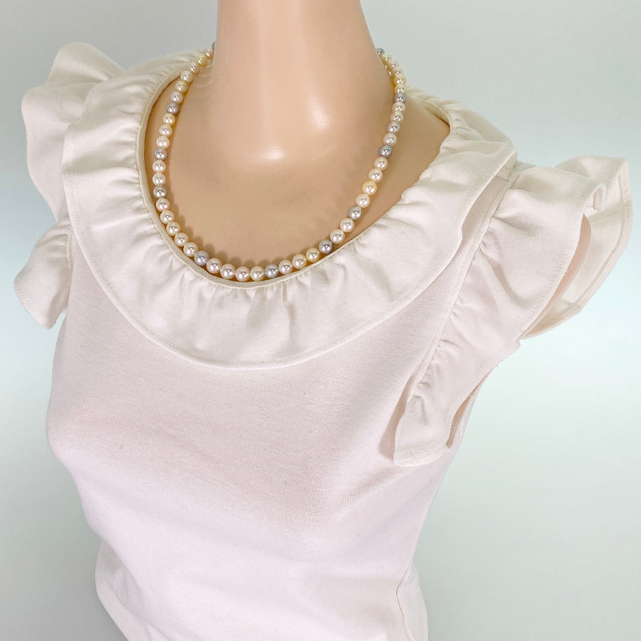 Necklace White gold Akoya Pearl
