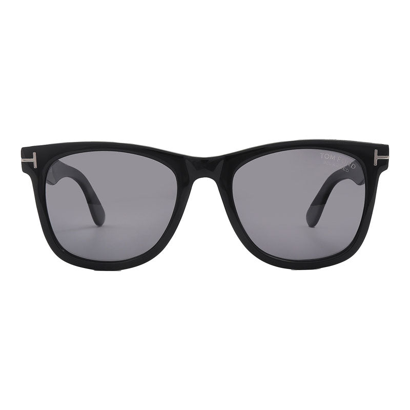 Tom Ford Sunglasses Square Full Rim, Shiny Black Frame and Smoke Polarized Lens FT1099-N01D