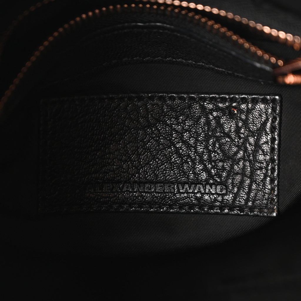 Pebbled Lambskin Rockie Black Rose Gold Hardware