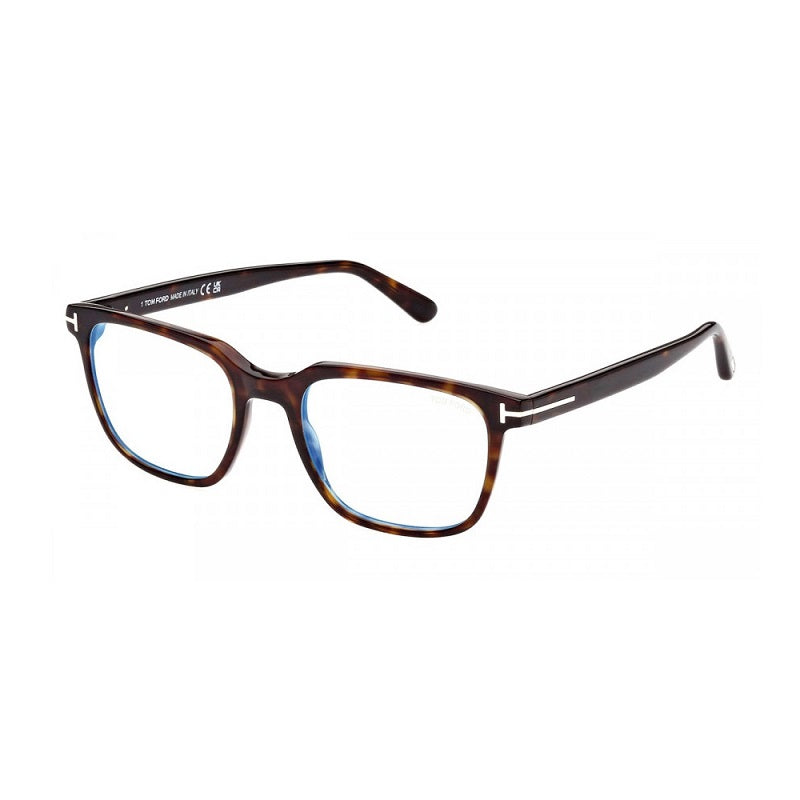 Tom Ford Eyeglasses Square Full Rim, Striped Brown Frame and Clear Demo Lenses Lens FT5818-B050