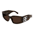 Balenciaga Sunglasses Cat Eye Full Rim, Dark Havana Frame and Brown Lens BB0321S008