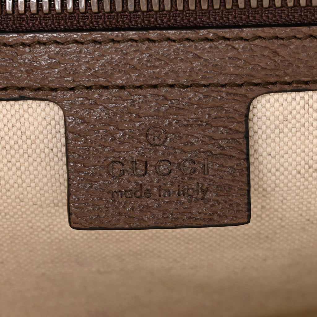 GG Supreme Monogram Web Small Ophidia Half Moon Hobo Brown
