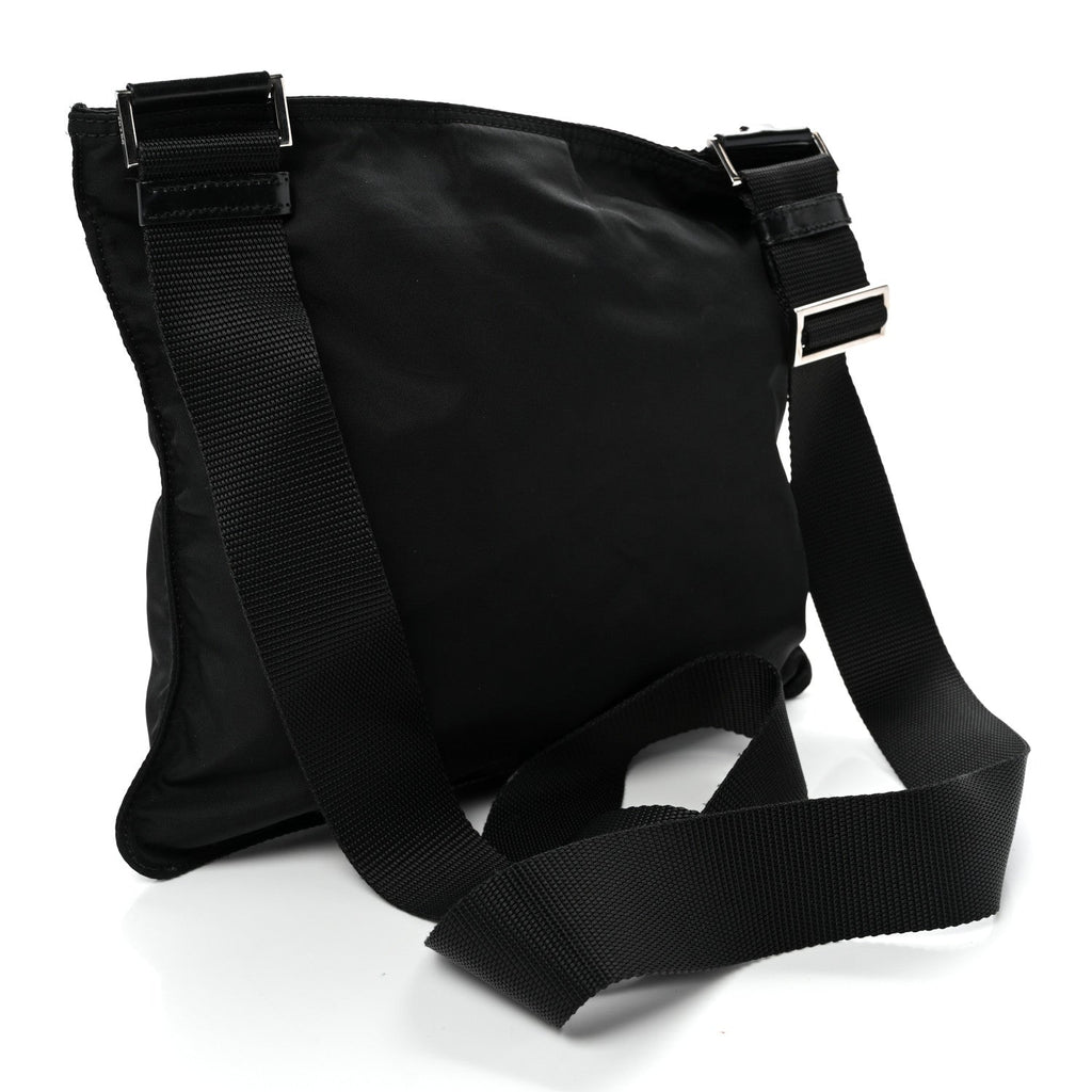 Nylon Vela Flat Messenger Bag Black