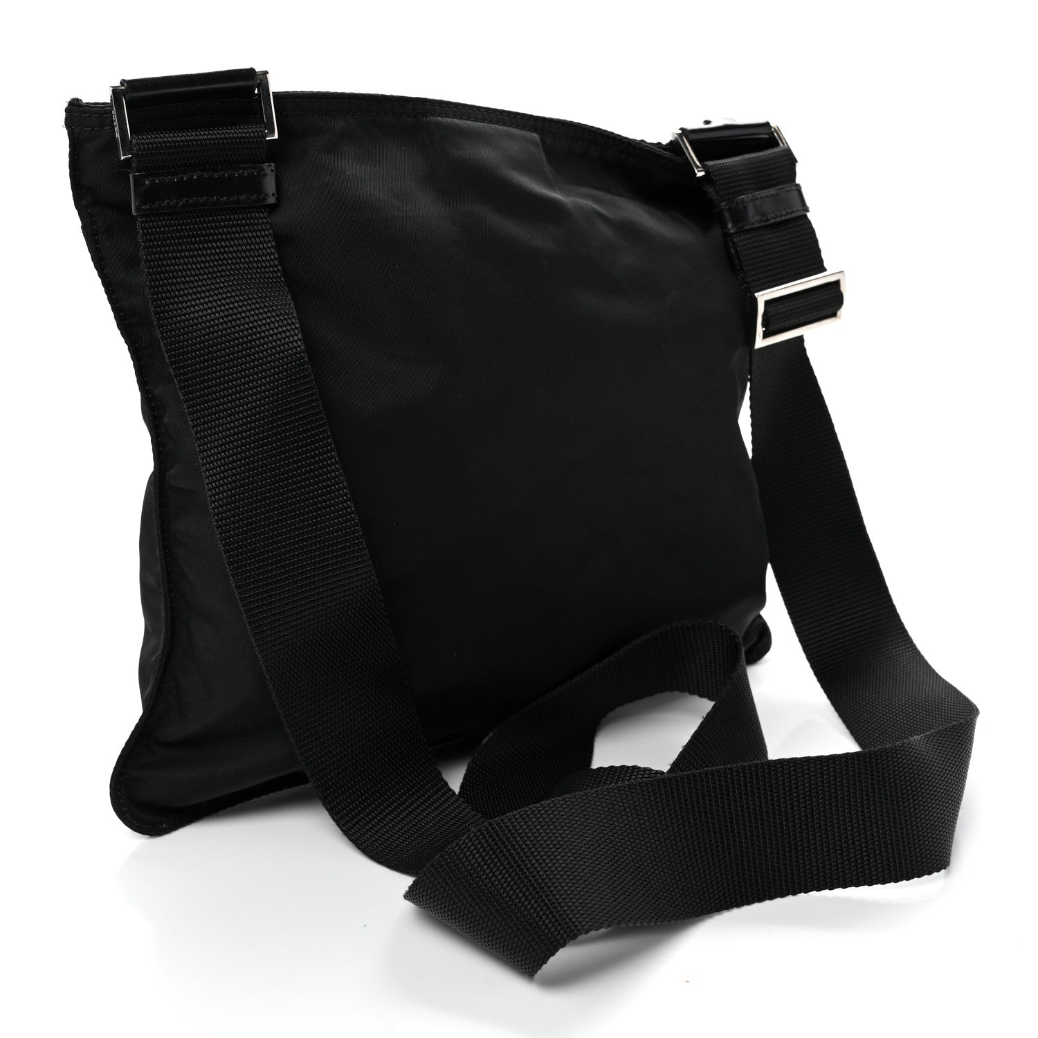 Nylon Vela Flat Messenger Bag Black
