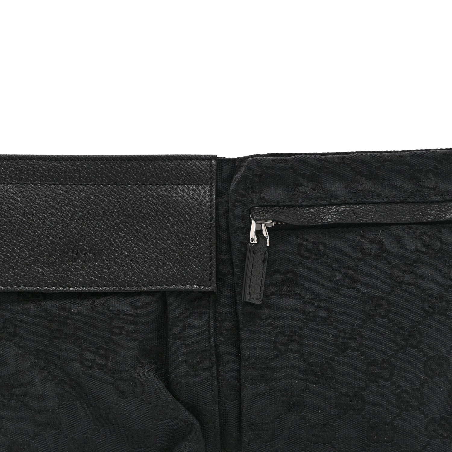 GG Monogram Double Pocket Belt Bag Black