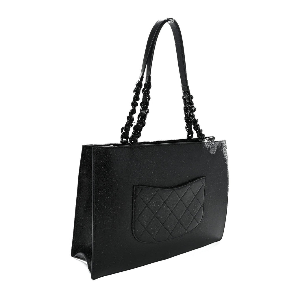 Caviar Quilted My Everything Large Shopping Tote Black