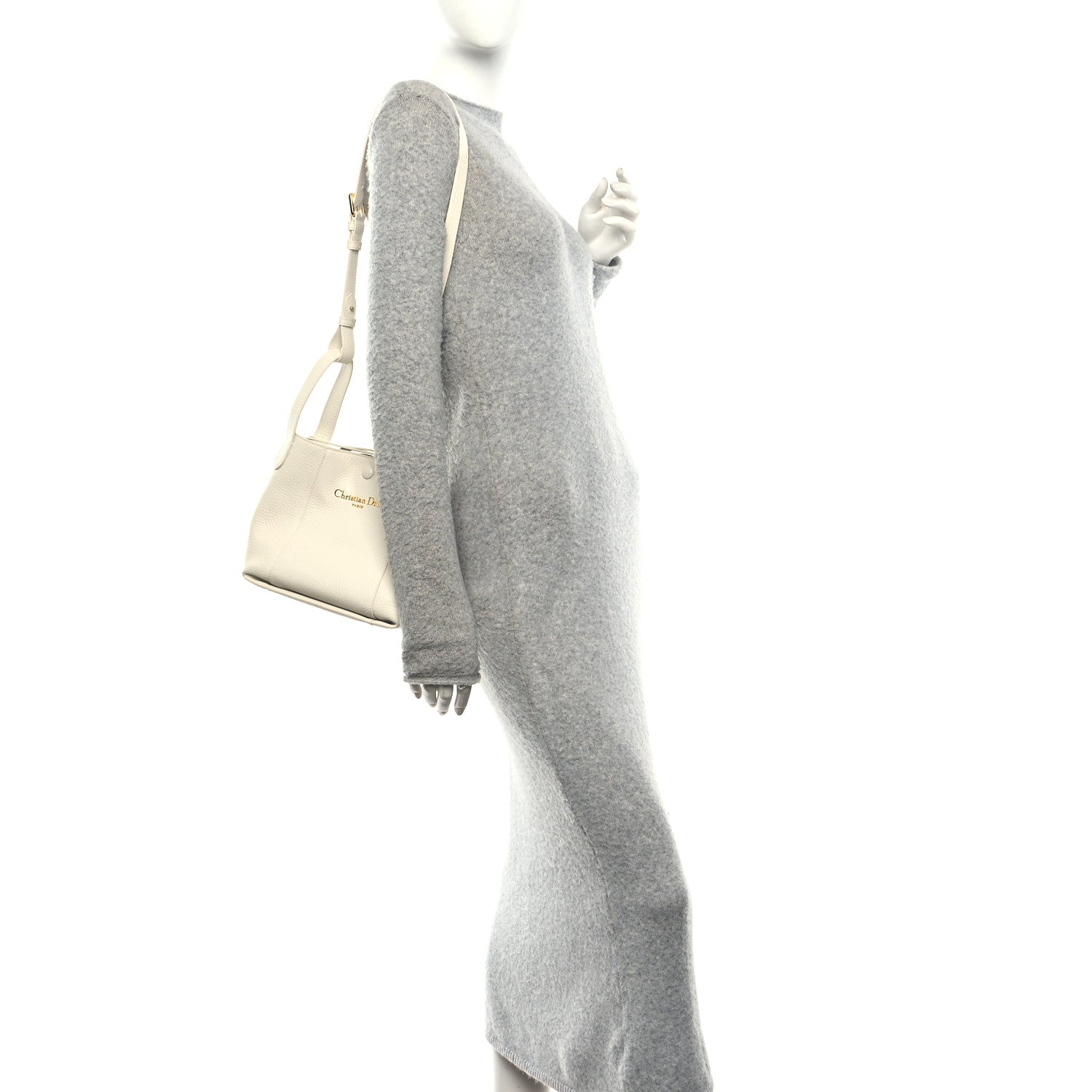Calfskin Medium Signature Bucket Bag Latte