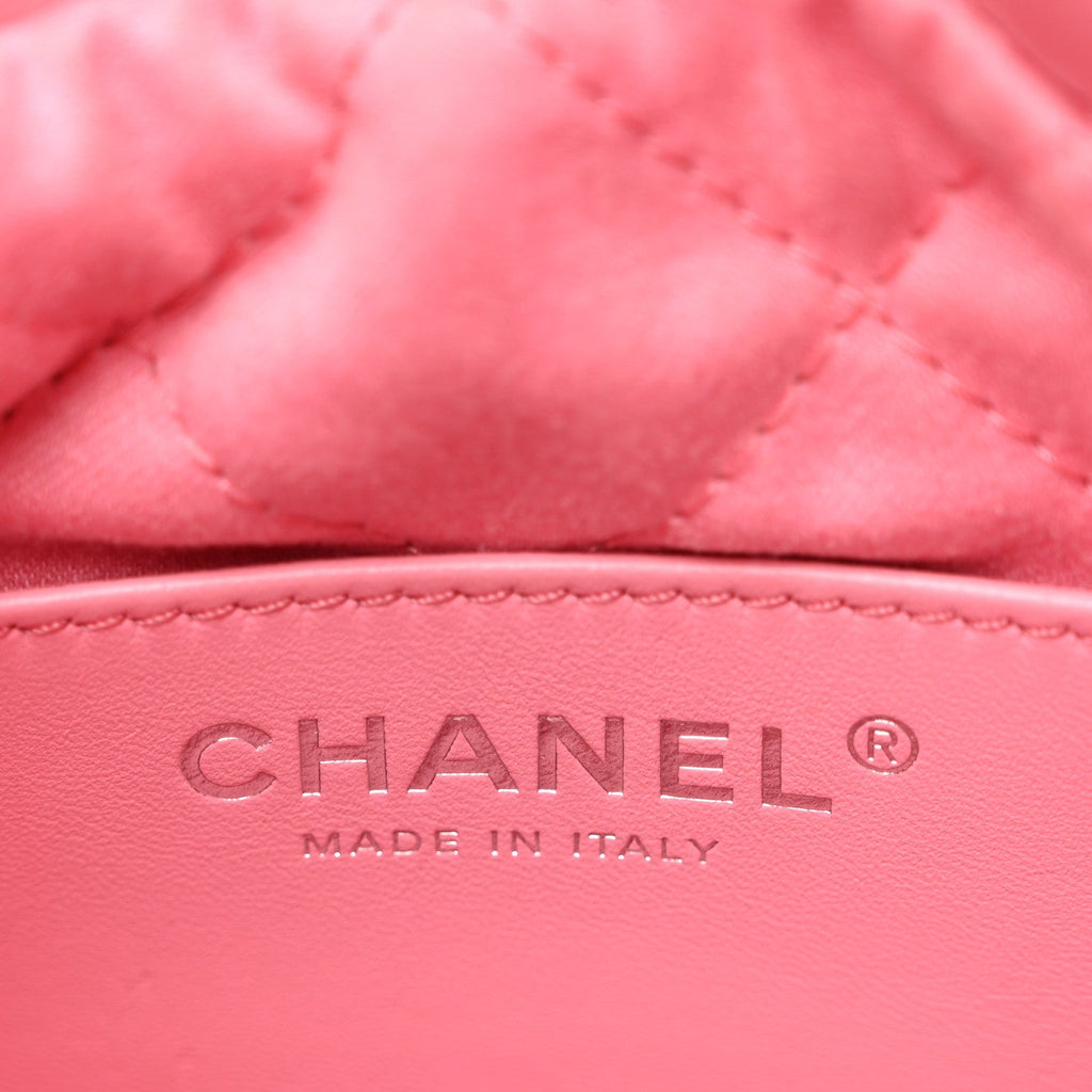 Shiny Calfskin Quilted Mini Chanel 22 Pink
