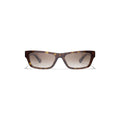 Crystal-Embellished Rectangular Sunglasses - Dark Tortoise