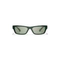 Crystal-Embellished Rectangular Sunglasses - Green Acetate