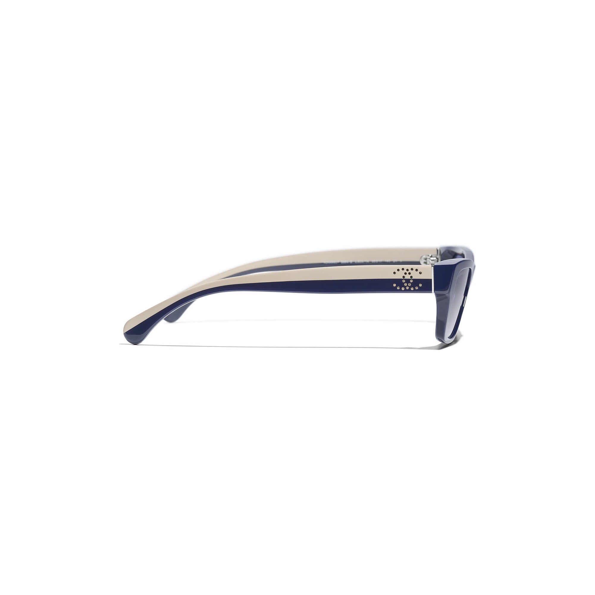 Crystal-Embellished Rectangular Sunglasses - Blue Acetate
