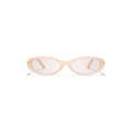 Soft-Beige Silhouette Oval Sunglasses
