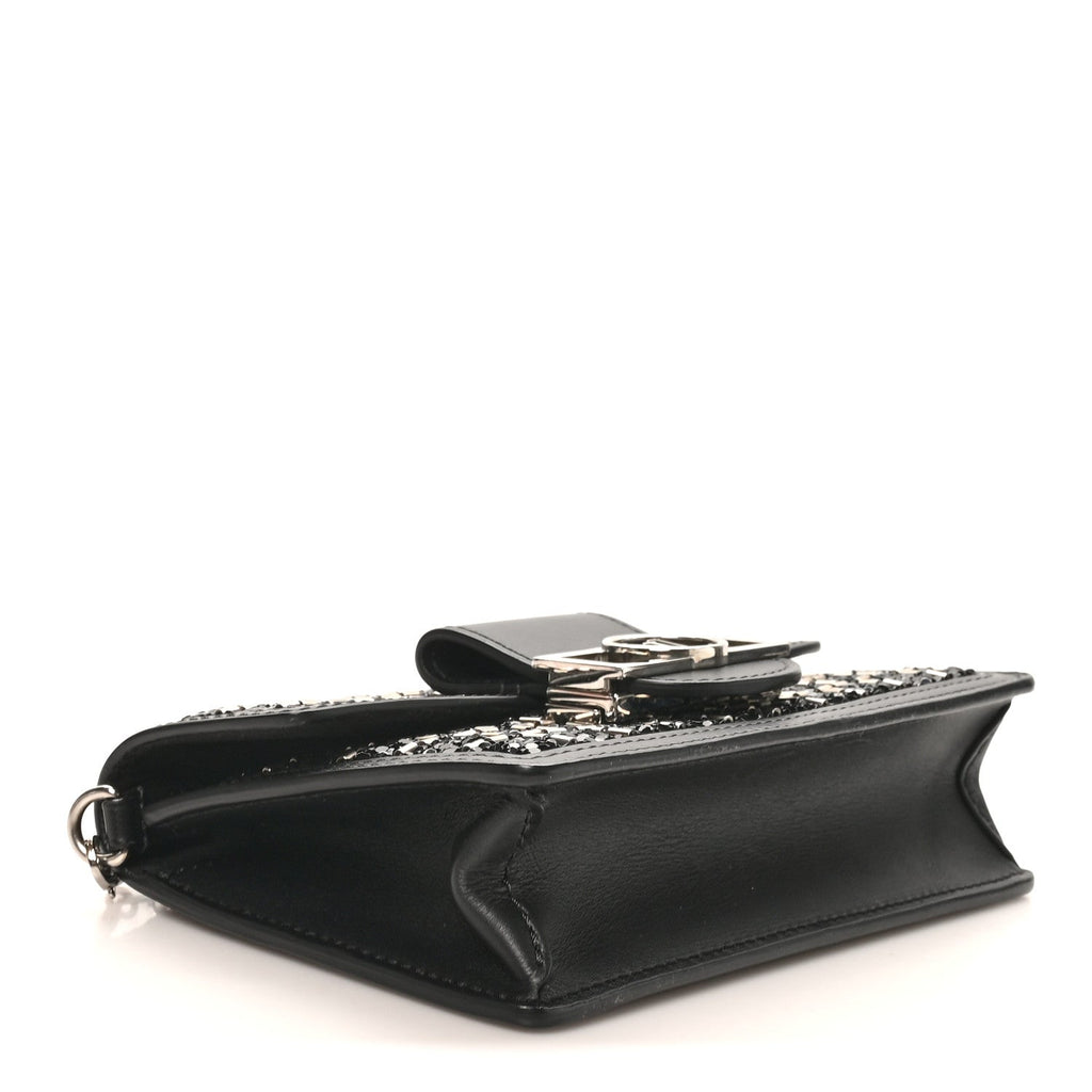 Tweed Sequin Dauphine Minaudiere Black