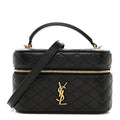 Lambskin Quilted Mini Gaby Vanity Case Black