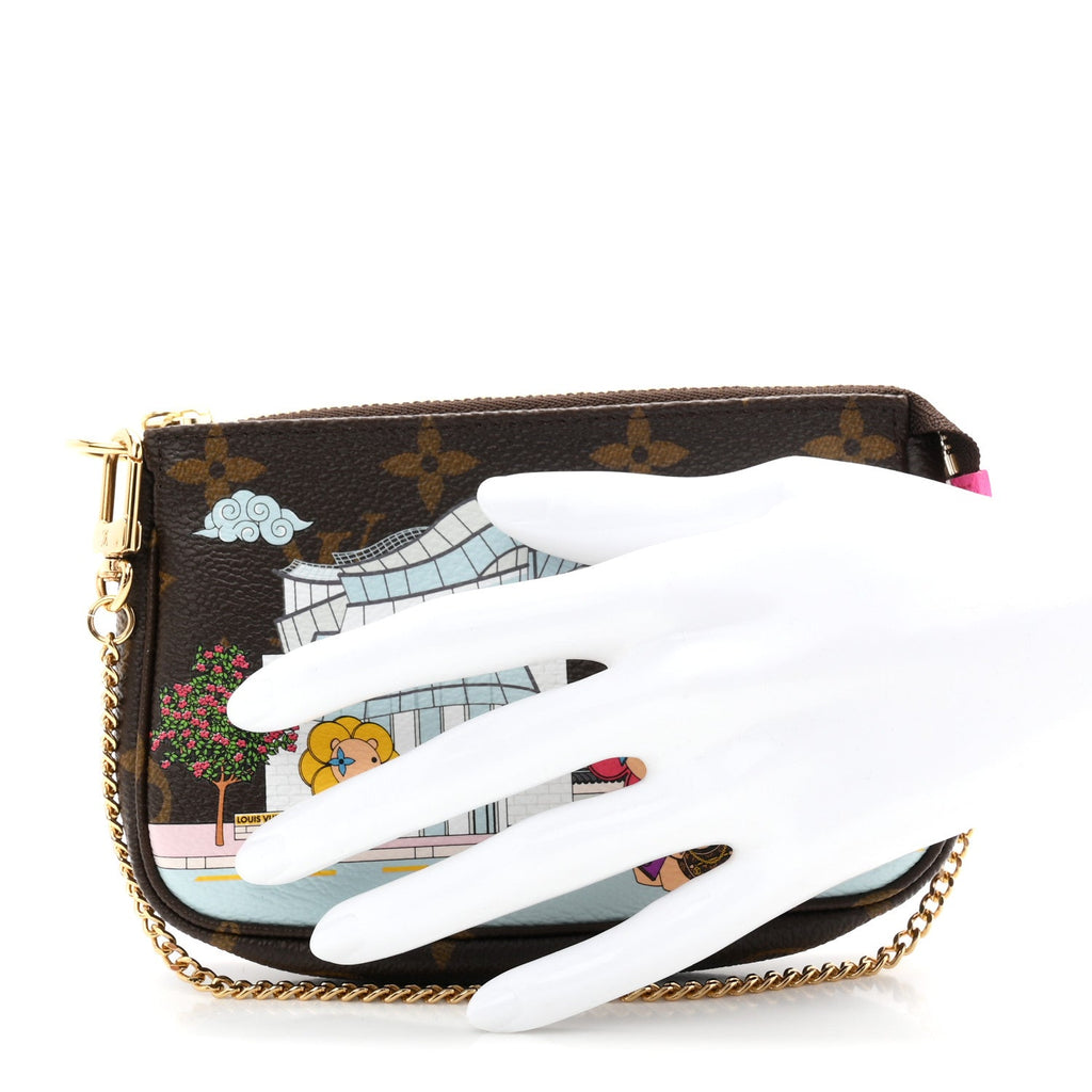 Monogram 2022 Christmas Animation Seoul Mini Pochette Accessories Fuchsia