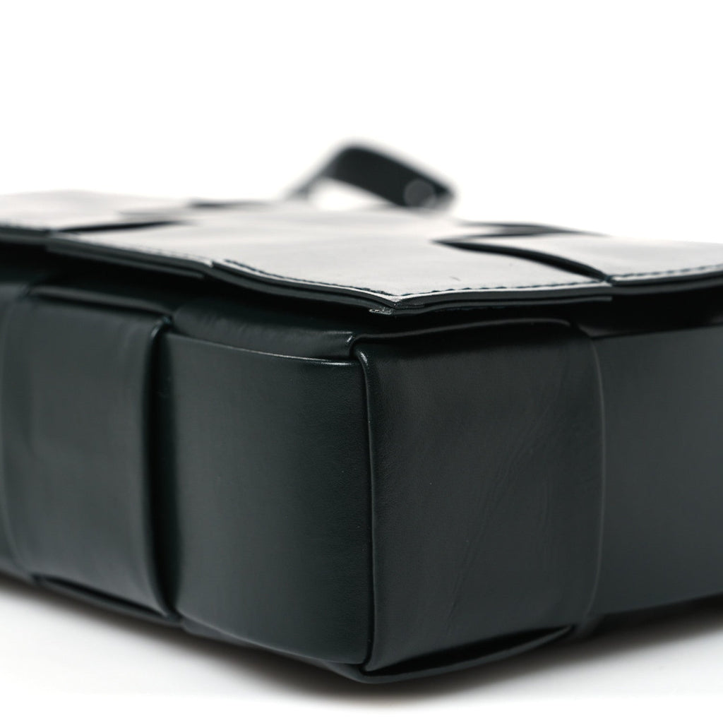 Paper Calfskin Maxi Intreccio Cassette Crossbody Bag Inkwell
