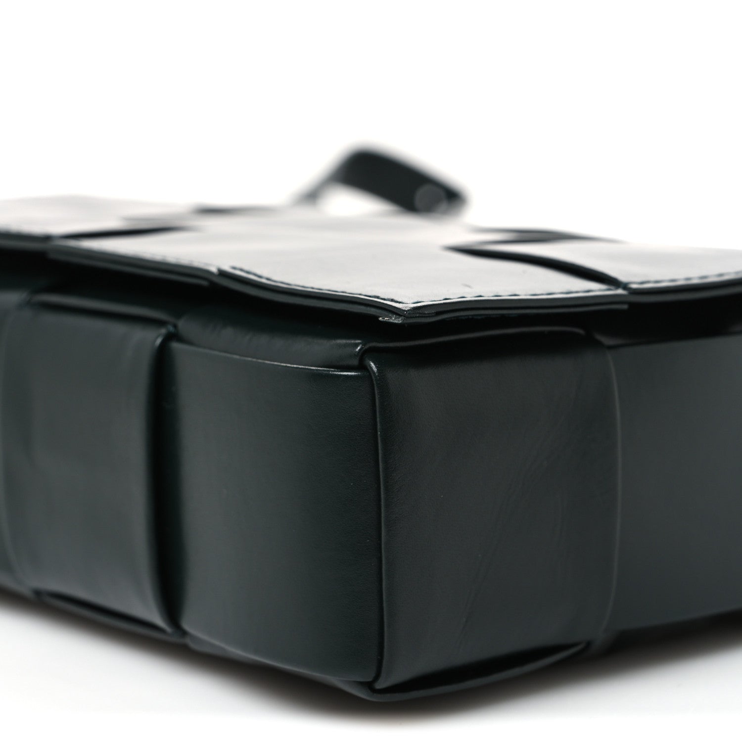 Paper Calfskin Maxi Intreccio Cassette Crossbody Bag Inkwell