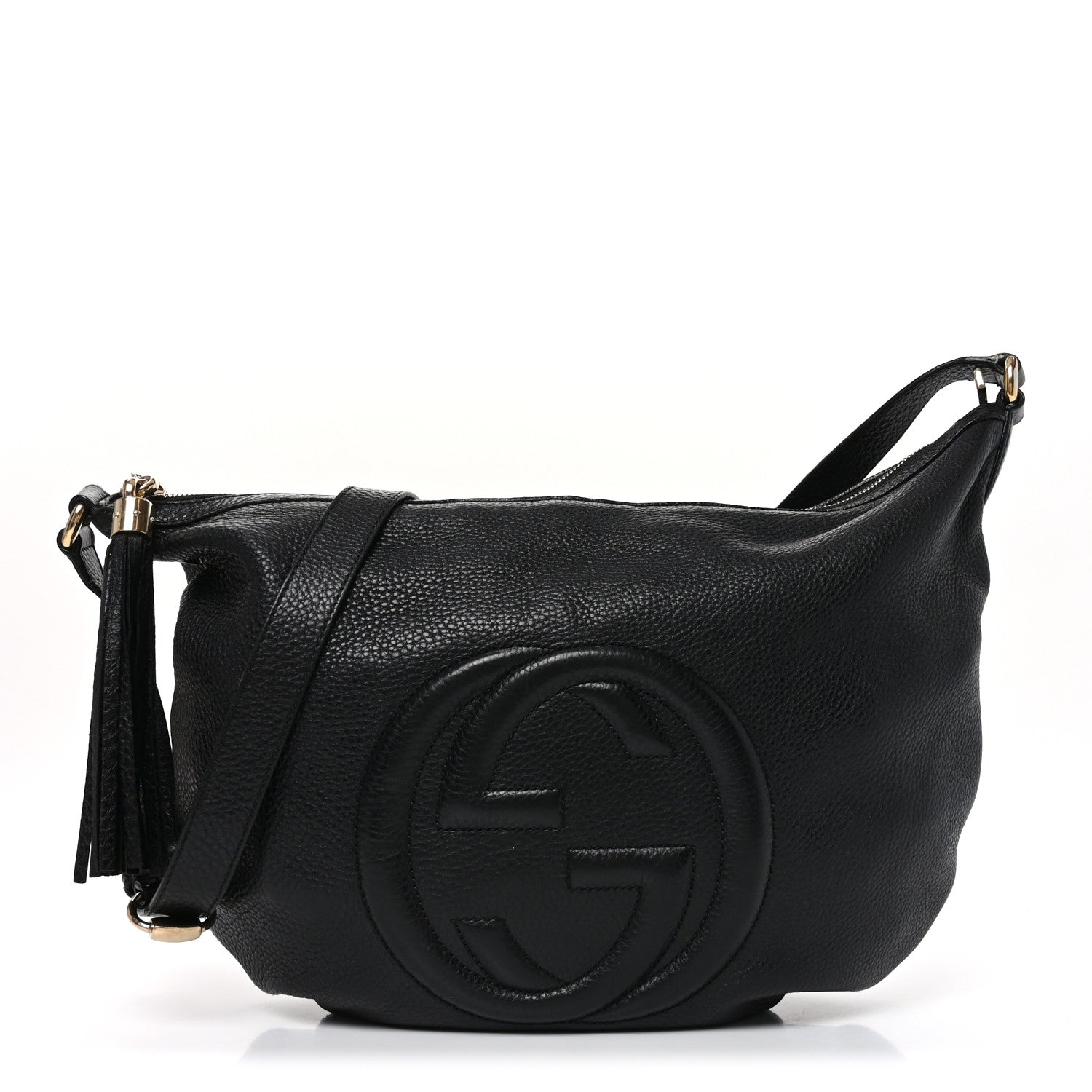 Pebbled Calfskin Medium Soho Hobo Black