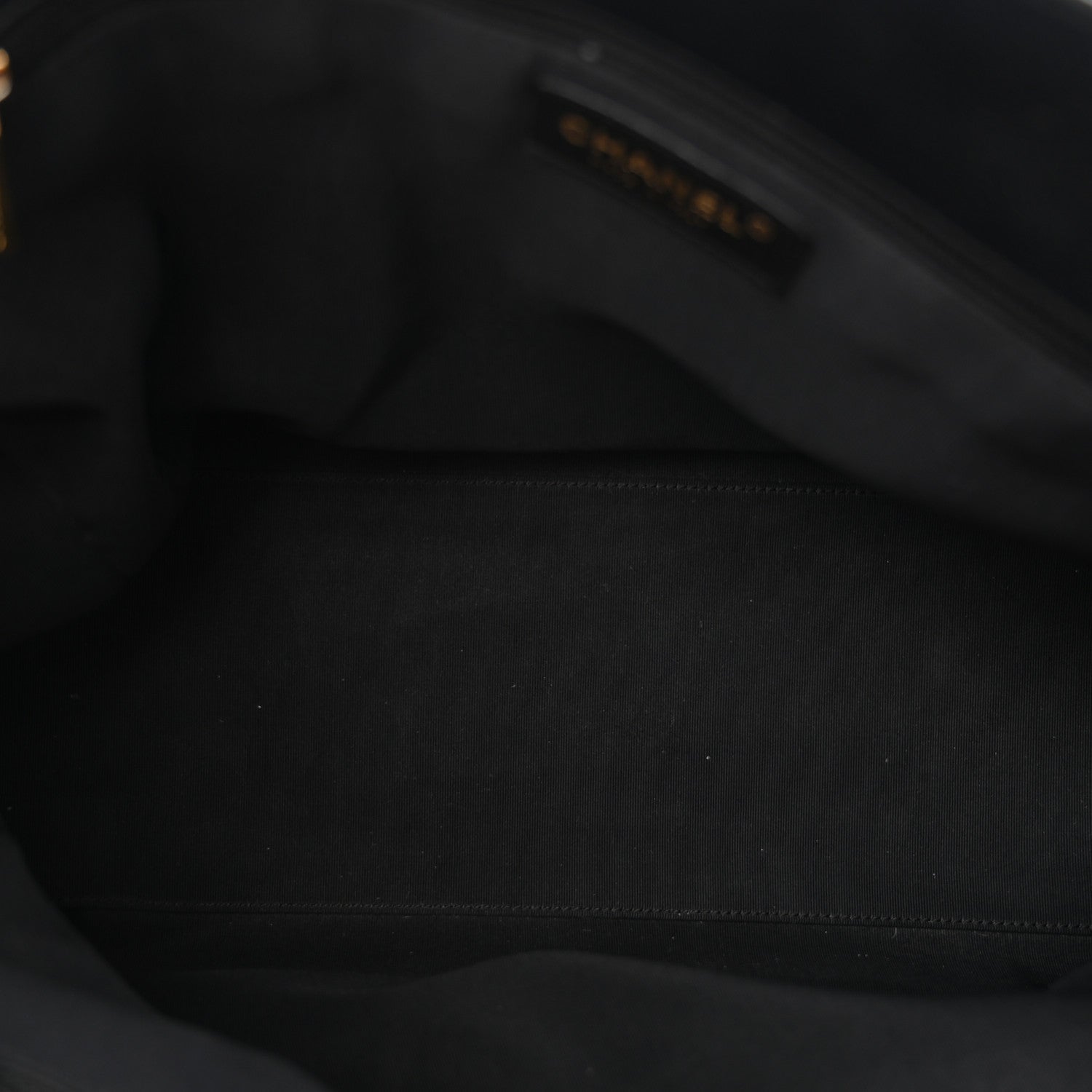 Calfskin Cerf Executive Shopper Tote Black