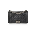 Chanel Old Medium Boy Black Lambskin