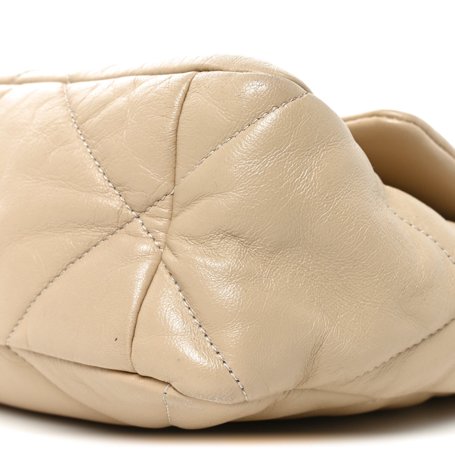 Lambskin Quilted Large Chanel 19 Flap Beige