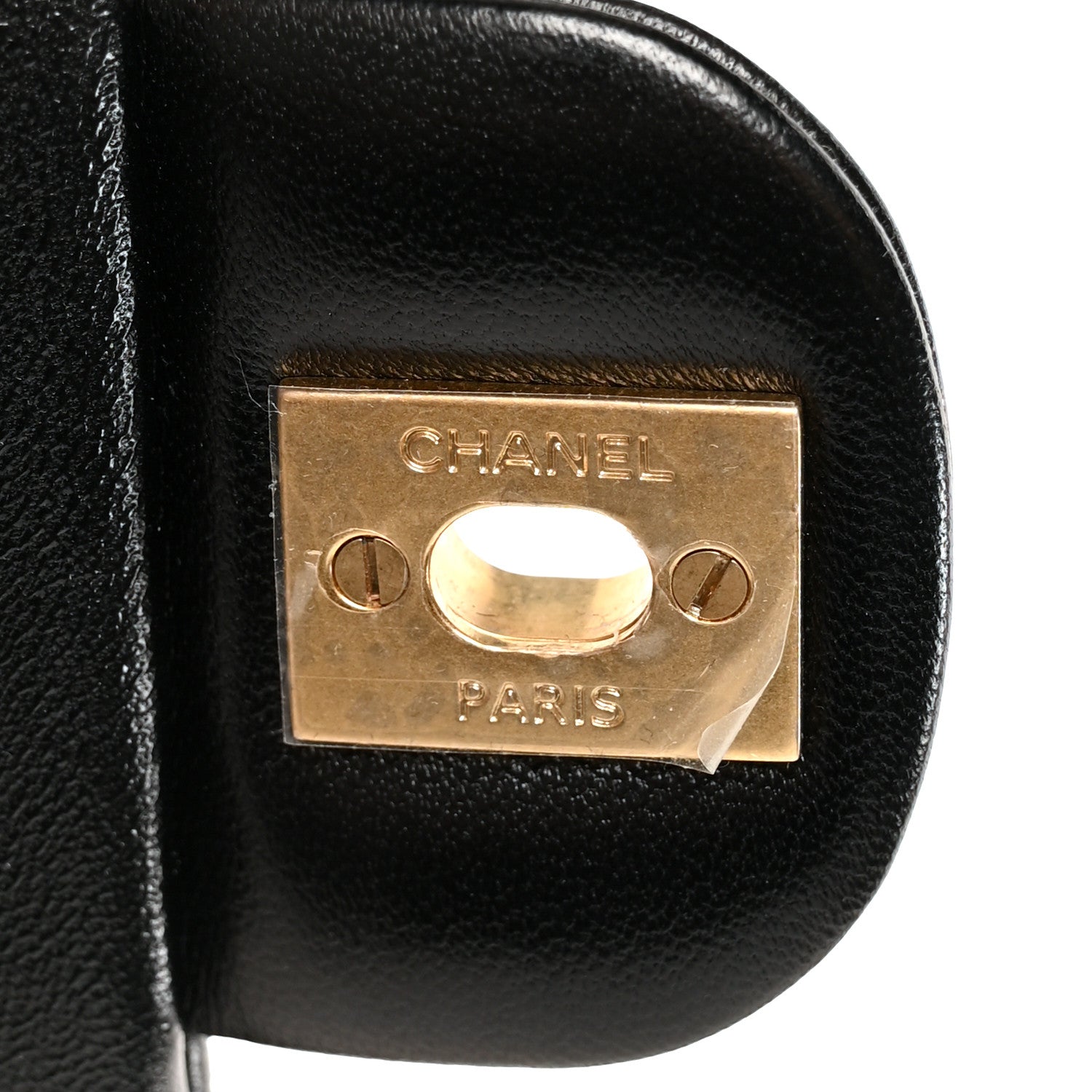 Lambskin Quilted Mini Rectangular Pearl Crush Flap Black