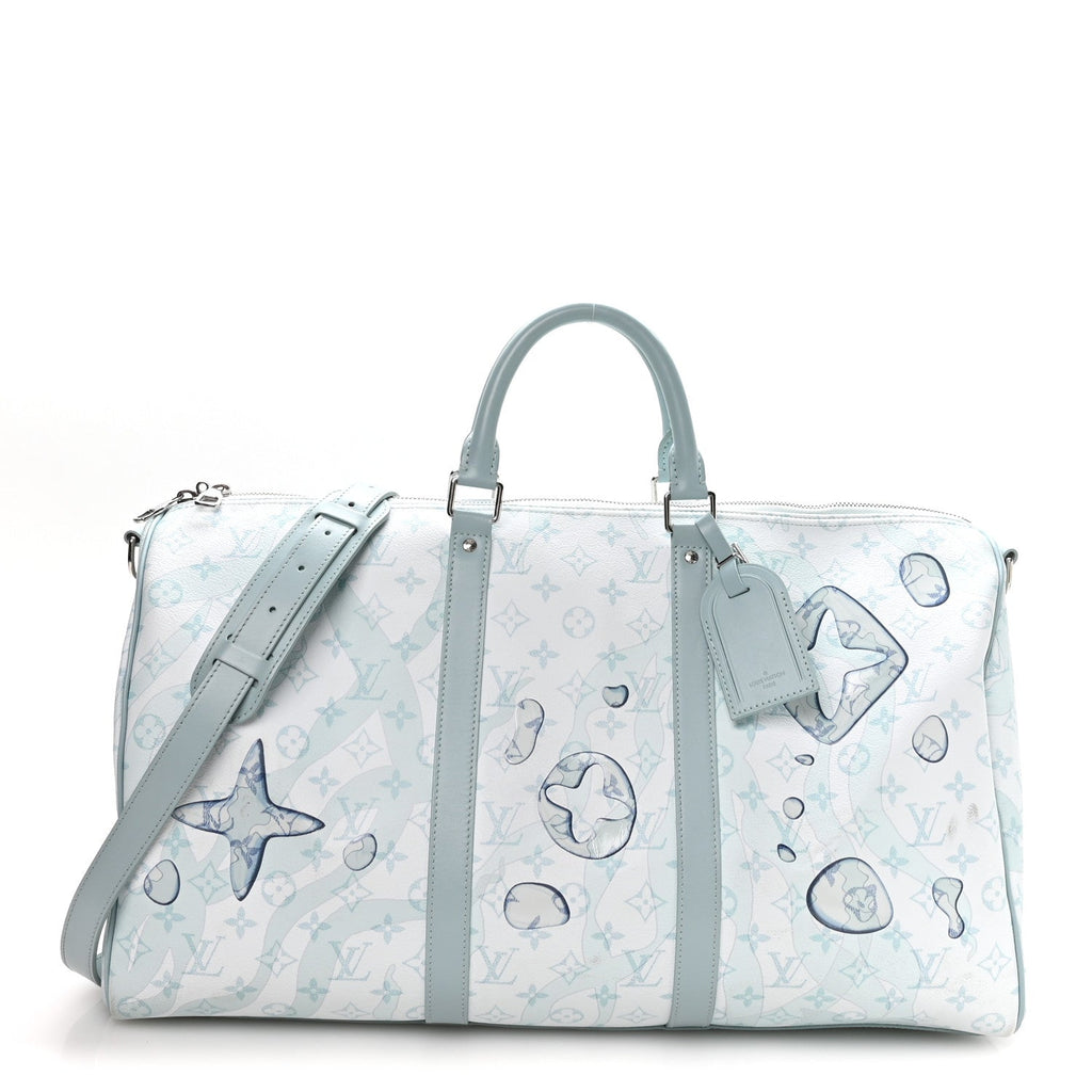 Monogram Aquagarden Keepall Bandouliere 50 Crystal Blue