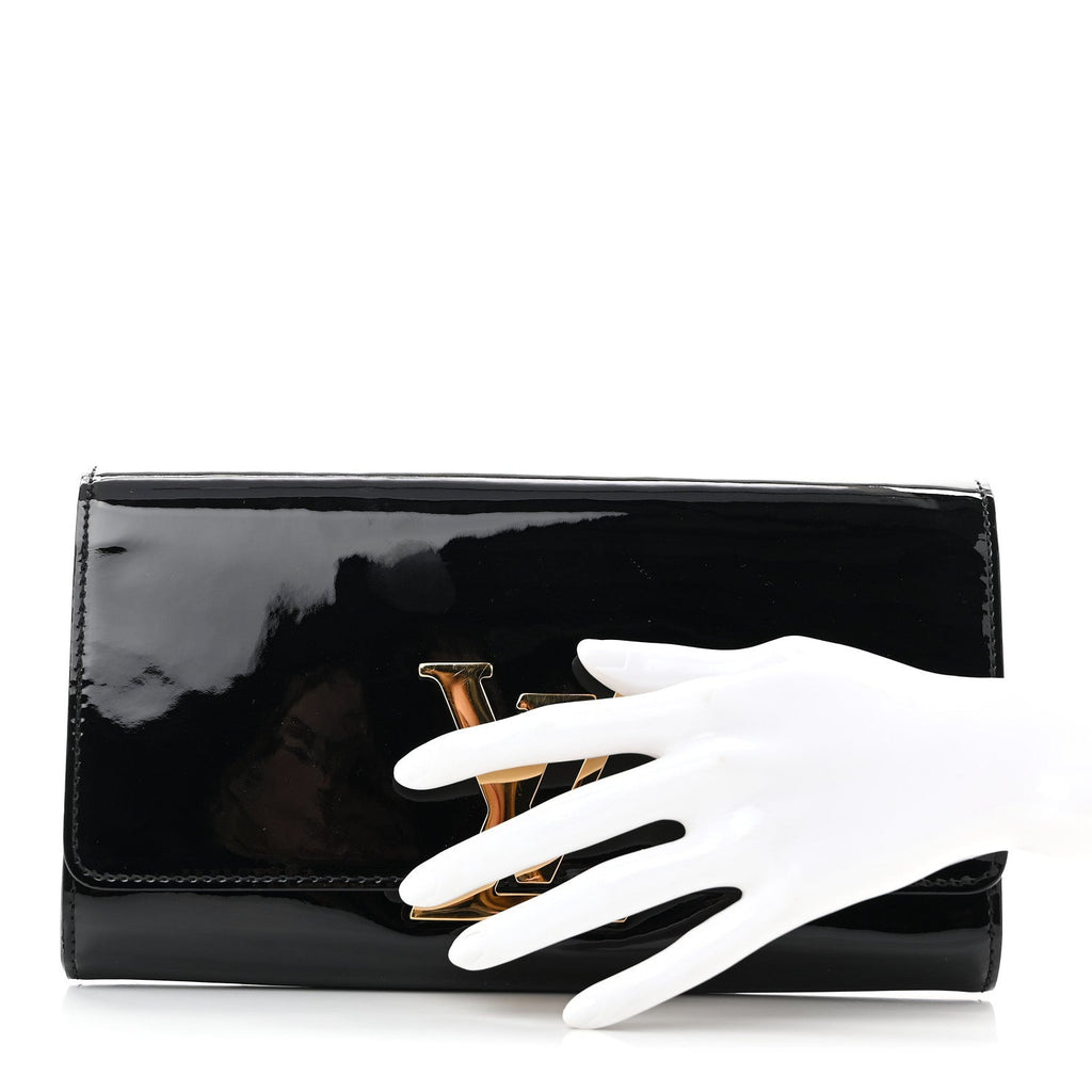 Patent Louise Clutch Black