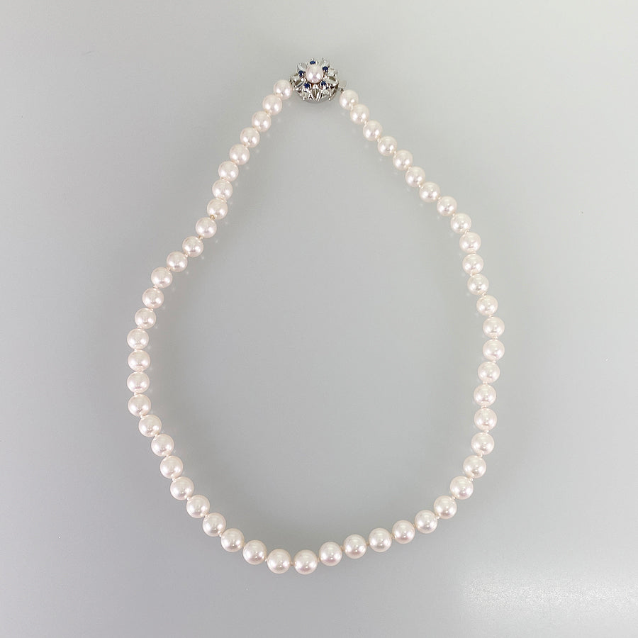 Necklace White gold Akoya Pearl