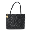 Caviar Quilted Medallion Tote Black