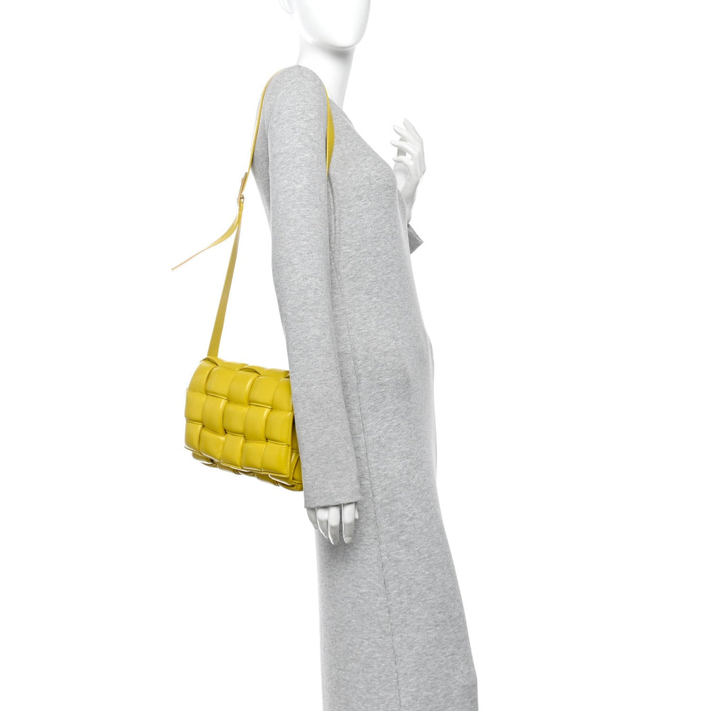 Nappa Maxi Intreccio Padded Cassette Crossbody Bag Buttercup
