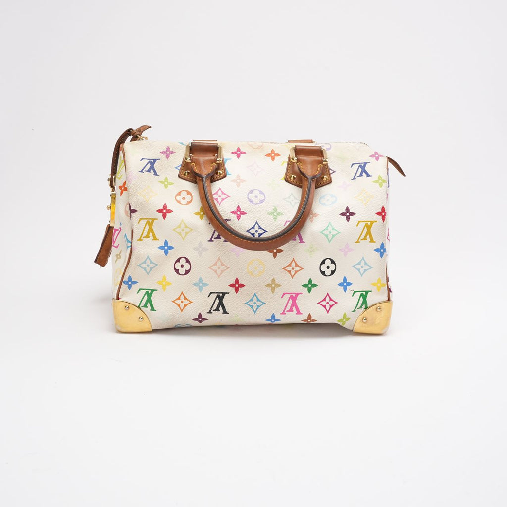 Louis Vuitton Vintage White Murakami Speedy 30 Bag 2005