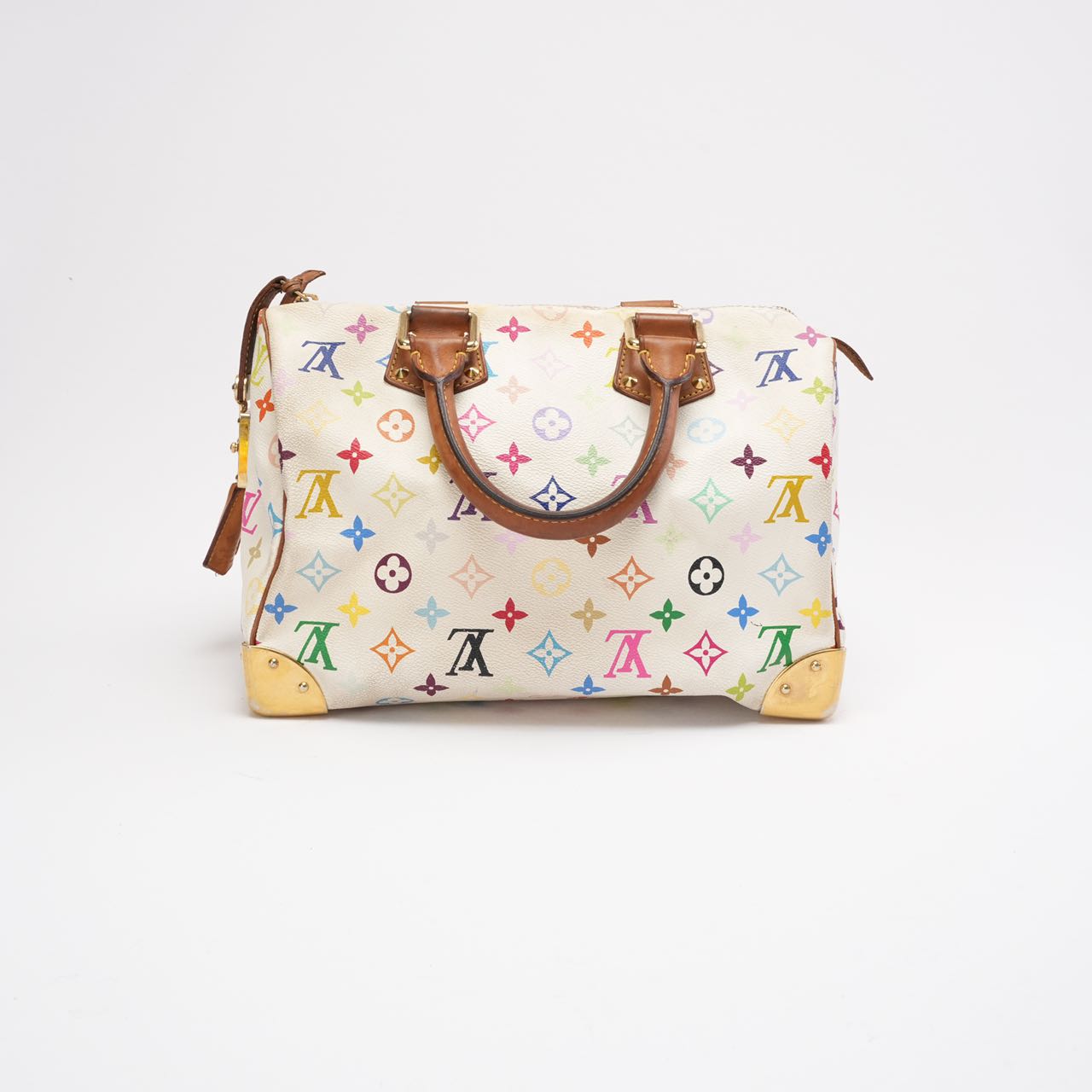 Louis Vuitton Vintage White Murakami Speedy 30 Bag 2005